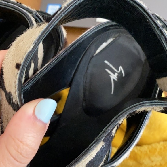 Giuseppe Zanotti / Alien Dubai Pony sandal Crisscross Heel Animal Print 38.5 - Picture 6 of 7